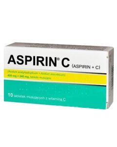 Aspirin C, 400 mg + 240 mg, tabletki musujące, 10 szt.  (import równoległy, InPharm)