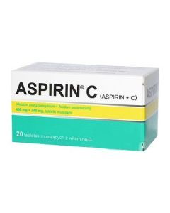 Aspirin C, 400 mg + 240 mg, tabletki musujące, 20 szt. (import równoległy, InPharm)