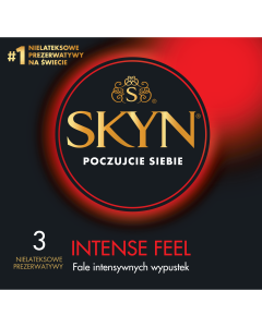 Skyn Intense Feel, nielateksowe prezerwatywy z wypustkami, 3 szt.