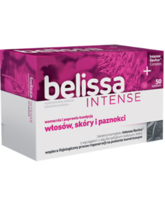 Belissa Intense, tabletki na włosy, skórę i paznokcie, 50 szt.