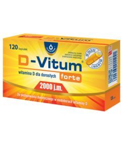 D-Vitum Forte 2000 j.m., kapsułki z witaminą D dla dorosłych, 120 szt.