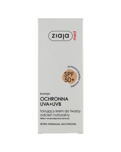 Ziaja Med, tonujący krem do twarzy, SPF 50+, odcień naturalny, skóra normalna/naczynkowa, 50 ml