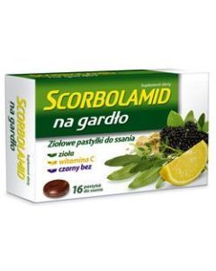 Scorbolamid na gardło, pastylki do ssania, 16 szt