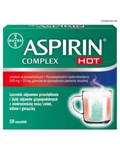 Aspirin Complex Hot, 500 mg+30 mg,gran.d/sp.zaw.dou.,10 szt