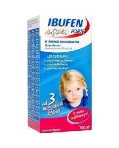 Ibufen dla dzieci FORTE o smaku malinowym, 200 mg/5 ml, zawiesina doustna, 100 ml