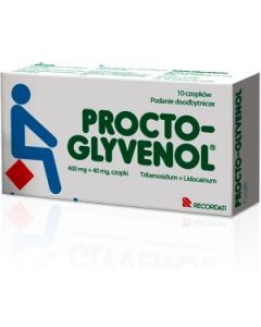 Procto-Glyvenol, czop.doodbytn.,(i.row),Delf,Rum, 10 szt