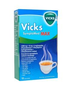 Vicks AntiGrip Max, granulki do sporządzania roztworu doustnego, 10 saszetek