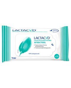 Lactacyd Antibacterial, chusteczki do higieny intymnej, 15 szt