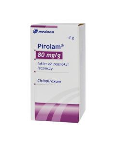 Pirolam, 80 mg/g, lakier do paznokci leczniczy, 4 g