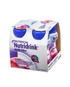 Nutridrink Multi Fibre, smak truskawkowy, płyn, 4 x 125 ml