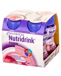 Nutridrink, smak truskawkowy, płyn, 4 x 125 ml