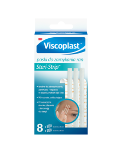 Viscoplast Steri-Strip, paski do zamykania ran, białe, 8 szt.