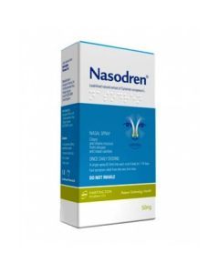 Nasodren, aerozol do nosa, 1 zestaw (50 mg liofilizat + 5 ml rozpuszczalnik + dozownik)