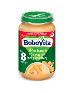 BoboVita, jabłka i banany z biszkoptem, 8 m+, 190 g