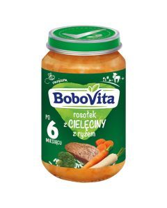 BoboVita, rosołek z cielęciny z ryżem, 6 m+, 190 g