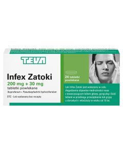 Infex Zatoki, 200 mg+30 mg, tabl.powl., 24 szt