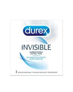 Durex Invisible, prezerwatywy dla większej bliskości, 3 szt.