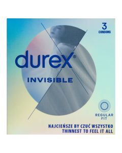Durex Invisible, prezerwatywy dla większej bliskości, 3 szt.