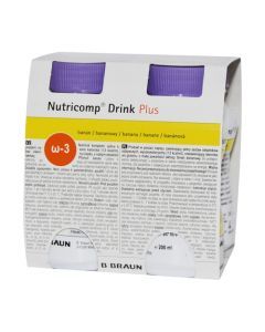 Nutricomp Drink Plus, plyn, sm.bananowy, 4 x 200 ml
