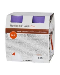 Nutricomp Drink Plus, plyn, sm.czekoladowy, 4 x 200 ml