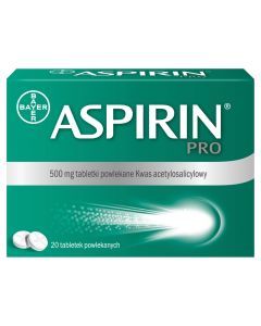 Aspirin Pro, 500 mg, tabl.powl., 20 szt