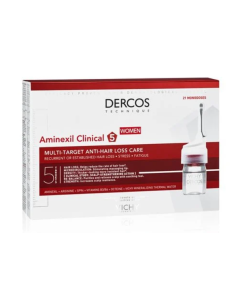 Vichy Dercos Aminexil Clinical 5, kuracja przeciw wypadaniu włosów dla kobiet, 6 ml, 21 ampułek