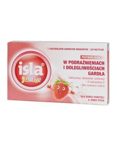 Isla junior, pastylki do ssania, o smaku truskawkowym, 20 szt.