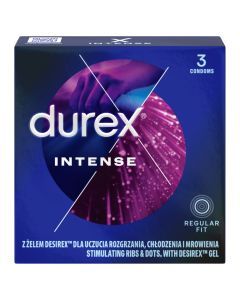 Durex Intense, prezerwatywy, 3 szt.