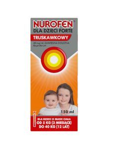 Nurofen dla dzieci Forte truskawkowy, 40mg/ml, zawiesina doustna, 150 ml