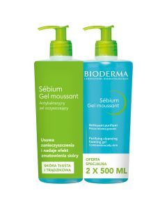 Bioderma Sebium Mouss, zel, d/tw,antyb,500mlx2op,DOZ/2870/17