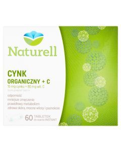Naturell Cynk Organiczny + C, tabletki, 60 szt.