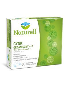 Naturell Cynk Organiczny + C, tabletki, 60 szt.