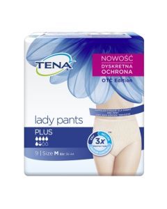 Majtki chłonne TENA Lady Pants Plus Creme OTC Edition, rozmiar M, 9 szt.