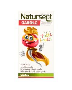 Natursept MED gardło, lizaki o smaku tutti-frutti, 6 szt.