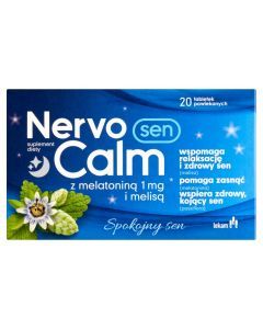 NervoCalm Sen z melatoniną i melisą, tabletki powlekane, 20 szt.