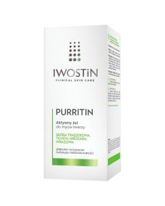 Iwostin Purritin, aktywny żel do mycia twarzy, skóra tłusta i trądzikowa, 150 ml