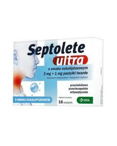 Septolete Ultra o sm.cytr,czarn.bzu,3mg+1mg,pastyl.tw,16szt