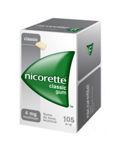 Nicorette Classic Gum, 4 mg, guma do żucia, 105 szt.