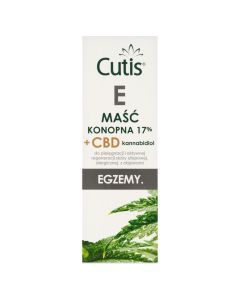Cutis E Maść konopna 17% + CBD kannabidiol do skóry z  objawami egzemy
