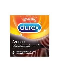 Durex Arouser, prezerwatywy prążkowane, 3 szt.