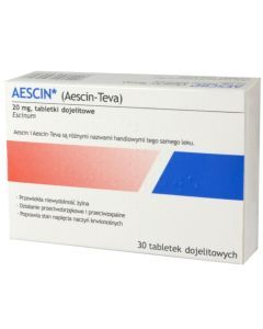 Aescin, 20 mg,tabl.dojelit.,(i.row),MDZ/PhP,Czechy, 30 szt