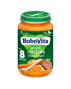 BoboVita, jarzynki z cielecina i kluseczkami, po 8m-cu, 190g
