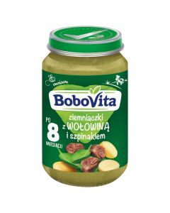 BoboVita, ziemniaczki z wolowina i szpinakiem,po 8 m-cu,190g