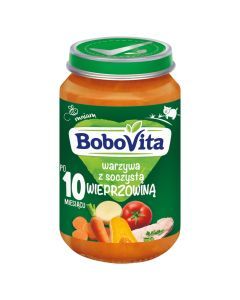 BoboVita, soczysta wieprzowina z warzywami, po 10 m-cu, 190g
