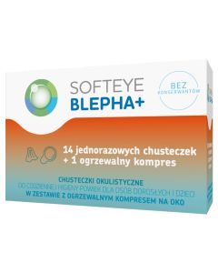 Softeye Blepha+, chust.okulistyczne, 14 szt+kompres