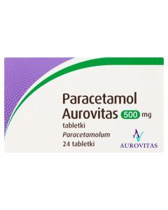 Paracetamol Aurovitas, 500 mg, tabletki, 24 szt.
