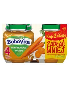 BoboVita, marchewkowa z ryzem, po 4 m-cu, 125 g x 2 op