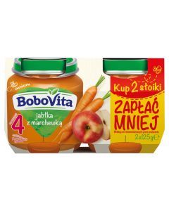 BoboVita, jablka z marchewka, po 4 m-cu, 125 g x 2 op