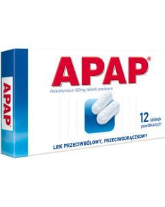 Apap, 500 mg, tabletki powlekane, 12 szt.