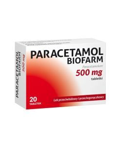 Paracetamol Biofarm, 500 mg, tabletki, 20 szt.